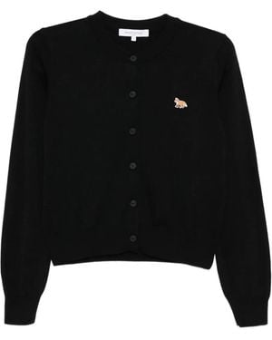 Maison Kitsuné Cardigan de 'Baby Fox' - Negro