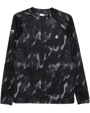 Superdry Brush Camo-Print T-Shirt - Black
