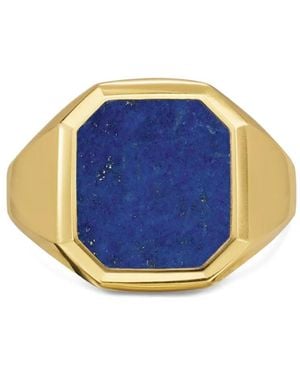 David Yurman 18K Streamline Signet Lapis Lazuli Ring - Blue