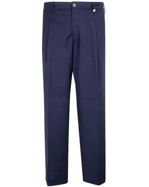 Myths Pressed-Crease Wool Trousers - Blue