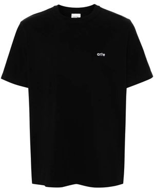 Arte' Flowers Back T-Shirt - Schwarz