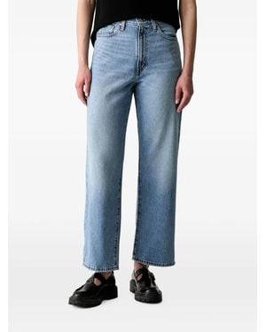 Levi's Logo-Patch Straight-Leg Jeans - Blue