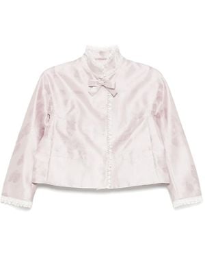 Shiatzy Chen Chaqueta en jacquard - Blanco
