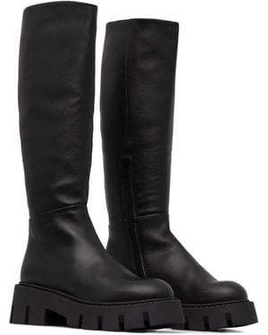 COPENHAGEN Knee-High Lug-Sole Boots - Black
