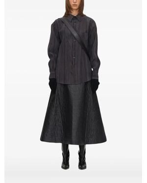 UMBER POSTPAST Striped-Effect Print Shirt - Black