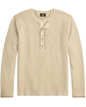 RRL T-Shirt Mit Stickerei - Natur