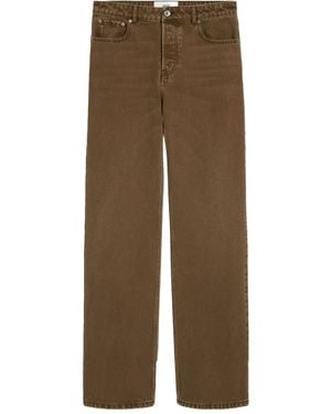 Ami Paris Cotton Loose-Fit Jeans - Brown