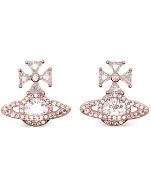 Vivienne Westwood Orb Cross Ohrringe aus Messing - Weiß