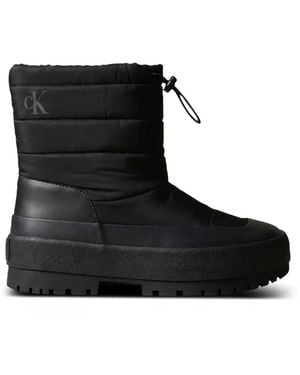 Calvin Klein Quilted Drawstring Rain Boots - Black
