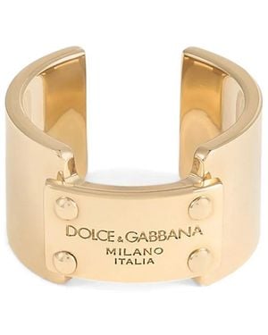 Dolce & Gabbana Logo-Tag Ring - Natural