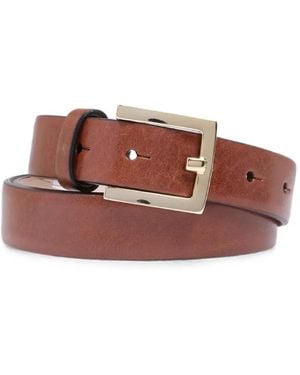 The Bridge Buckle-Fastening Leather Belt - Brown