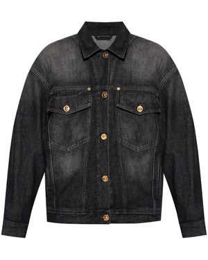 Versace Giacca Denim Barocco - Nero