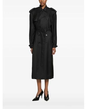 Saint Laurent Gabardina Con Doble Botonadura - Negro