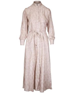 Kiton All-Over-Pattern Drawstring-Waist Dress - Pink