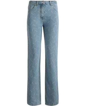 Bally Logo-Print Straight-Leg Jeans - Blue