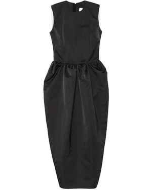 Ami Paris Gathered Sleeveless Dress - Black