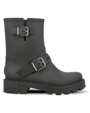 Jimmy Choo Buckled Biker Boots - Black