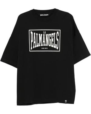 Palm Angels Vintage Box Logo Printed Short-Sleeve T-Shirt - Black