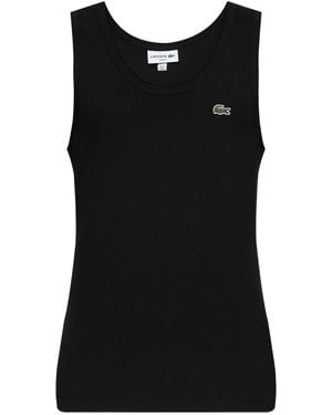 Lacoste Ribbed-Knit Tank Top - Black