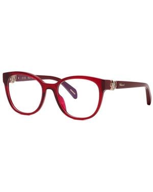 Chopard Crystal-Embellished Oval-Frame Glasses - Rood