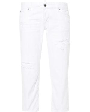 DSquared² Straight Mid Rise Jeans - White