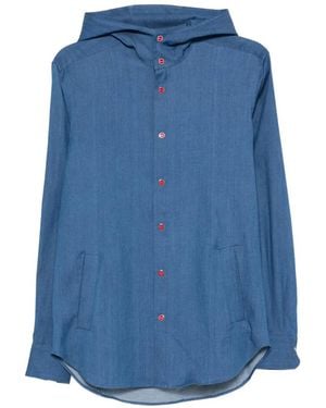 Kiton Mariano Hooded Shirt - Blue