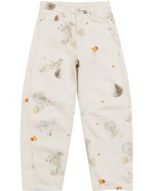 Bimba Y Lola Waves Pattern Trousers - Natural