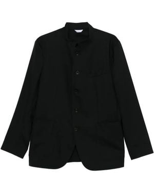 Boglioli Stand-Collar Button-Up Blazer - Black
