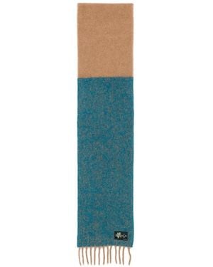 Paul Smith Colour-Block Fringed Scarf - Blue