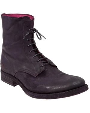 L'éclaireur Distressed Lace-Up Boots - Purple