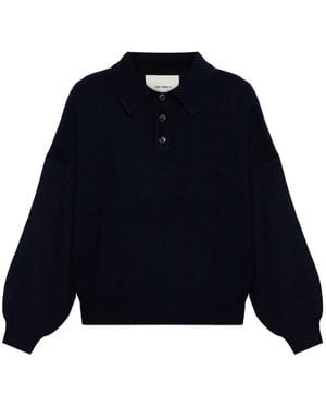 Lisa Yang Etta Buttoned Knitted Top - Blue