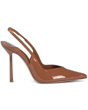 Le Silla Vivienne Patent-Leather Slingback Pumps - White