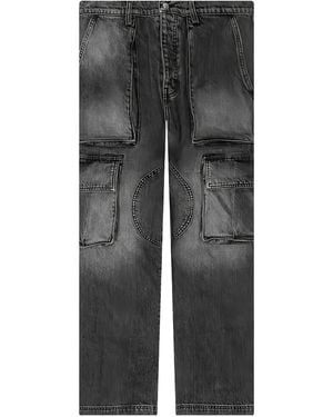 NAHMIAS Logo-Patch Cargo Jeans - Grey