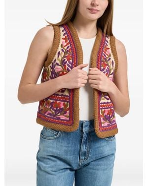 Antik Batik Braided-Trims Embroidered Gilet