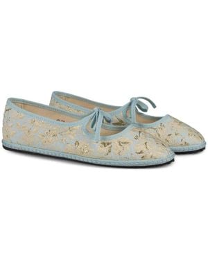 Vibi Venezia Bailarinas Brigitte Con Motivo Floral - Azul