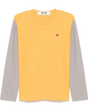 COMME DES GARÇONS PLAY ロゴ バイカラー Tシャツ - オレンジ