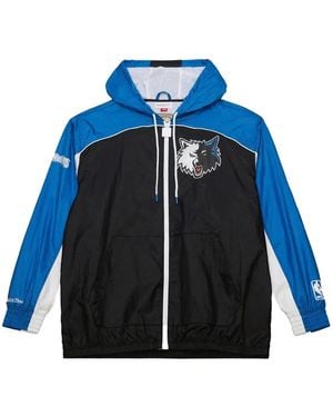 Mitchell & Ness Big Shot Nba Minnesota Timberwolveshooded Windbreaker - Blue