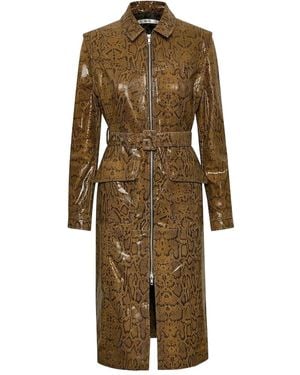 Gestuz Colette Snakeskin-Print Belted Midi Dress - Natural