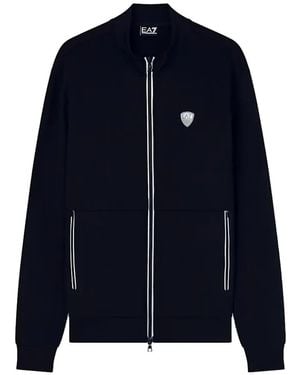 EA7 Logo-Patch Zip-Up Sweatshirt - Blue