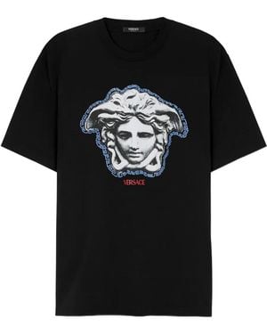 Versace T-Shirt mit Medusa-Print - Schwarz