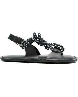 Plan C Braided-Yarn Sandals - White