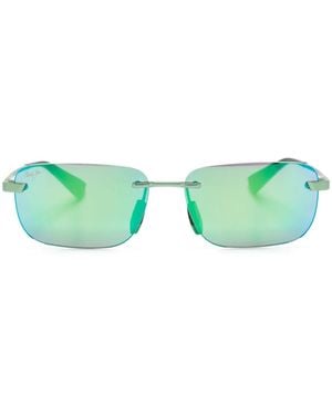 Maui Jim Lanakila Rectangle-Frame Sunglasses - Green