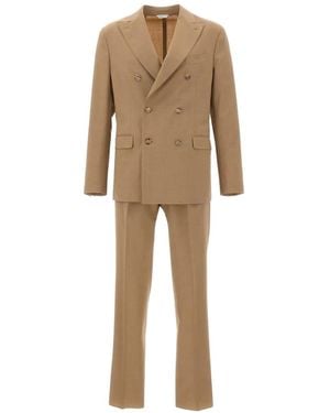 Boglioli Double-Breasted Peaked-Lapel Suit - Natural