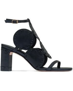 Bernardo New Moon Appliqué Ankle-Strap Sandals - White