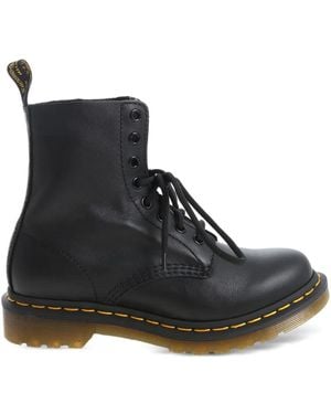 Dr. Martens Lace-up Leather Biker Boots - Black