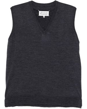 Maison Margiela Vネック ベスト - ブラック