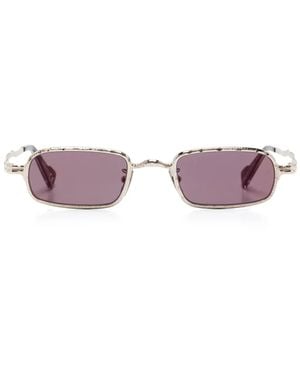 Kuboraum Hammered-Effect Rectangle-Frame Sunglasses - Purple