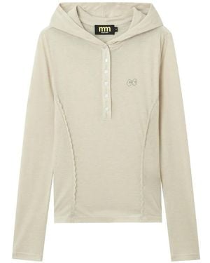Mini Cream Buttoned Hoodie - White