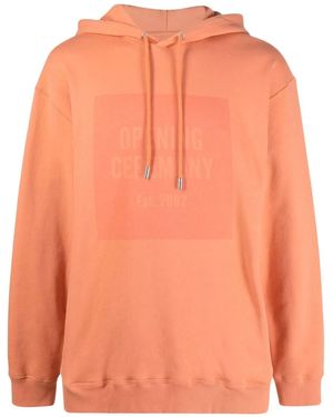 Opening Ceremony Box Logo Print Hoodie - Orange