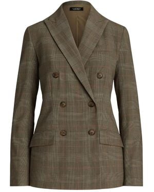 Ralph Lauren Double-Breasted Checked Jacket - Green